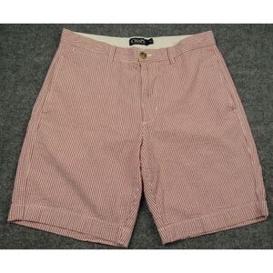 Chaps Shorts Mens 32‎ 10 Red White Striped Seersucker Chino Preppy